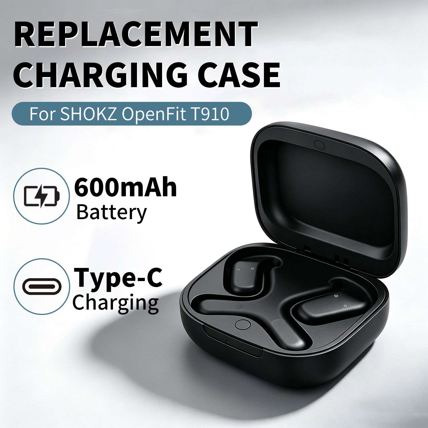 Battery Case Storage - Vervangende oplaadcase voor SHOKZ OpenFit T910