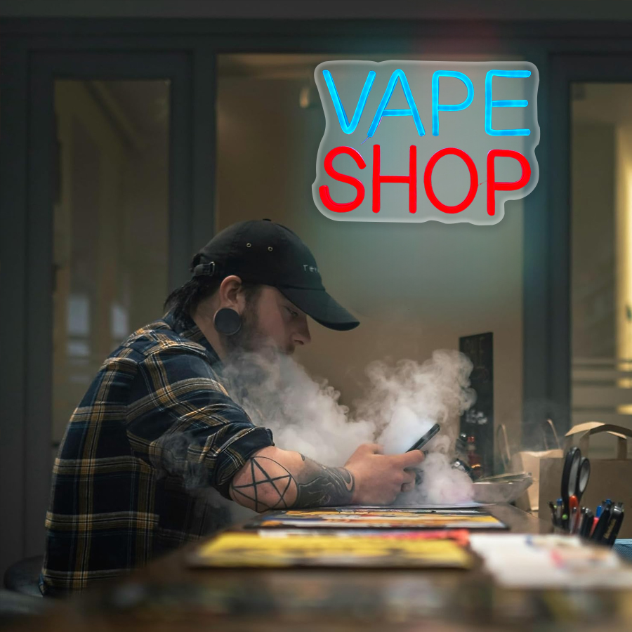 Vape Shop neon bord voor wandd - Vaping Shop recensie en prijs